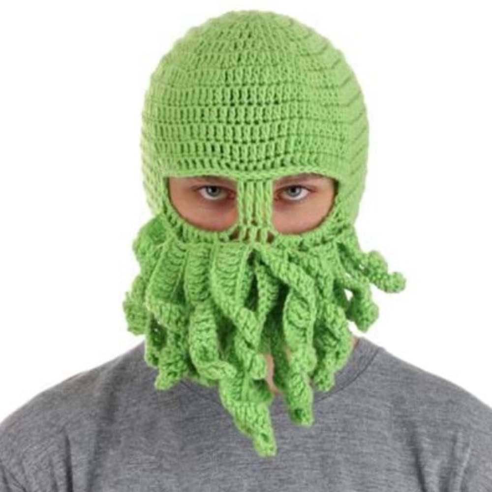 NEW Green Cthulhu Beanie for Adults Green Knit Balaclava
